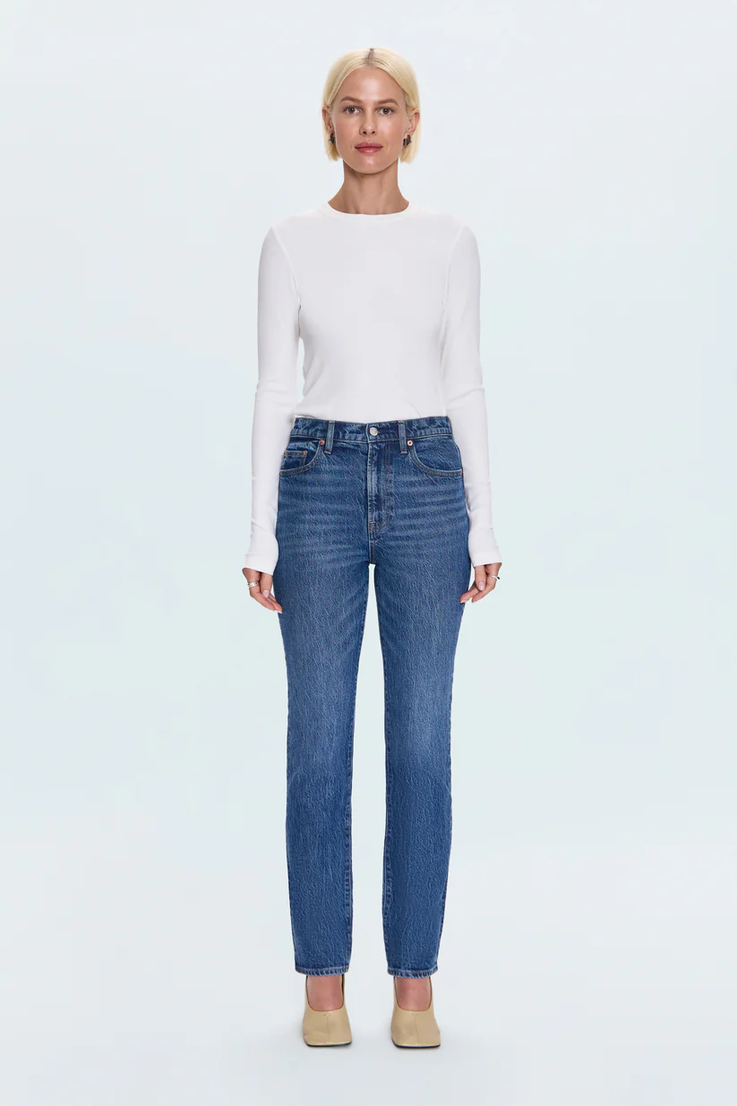Bri High Rise Slim Straight Jean