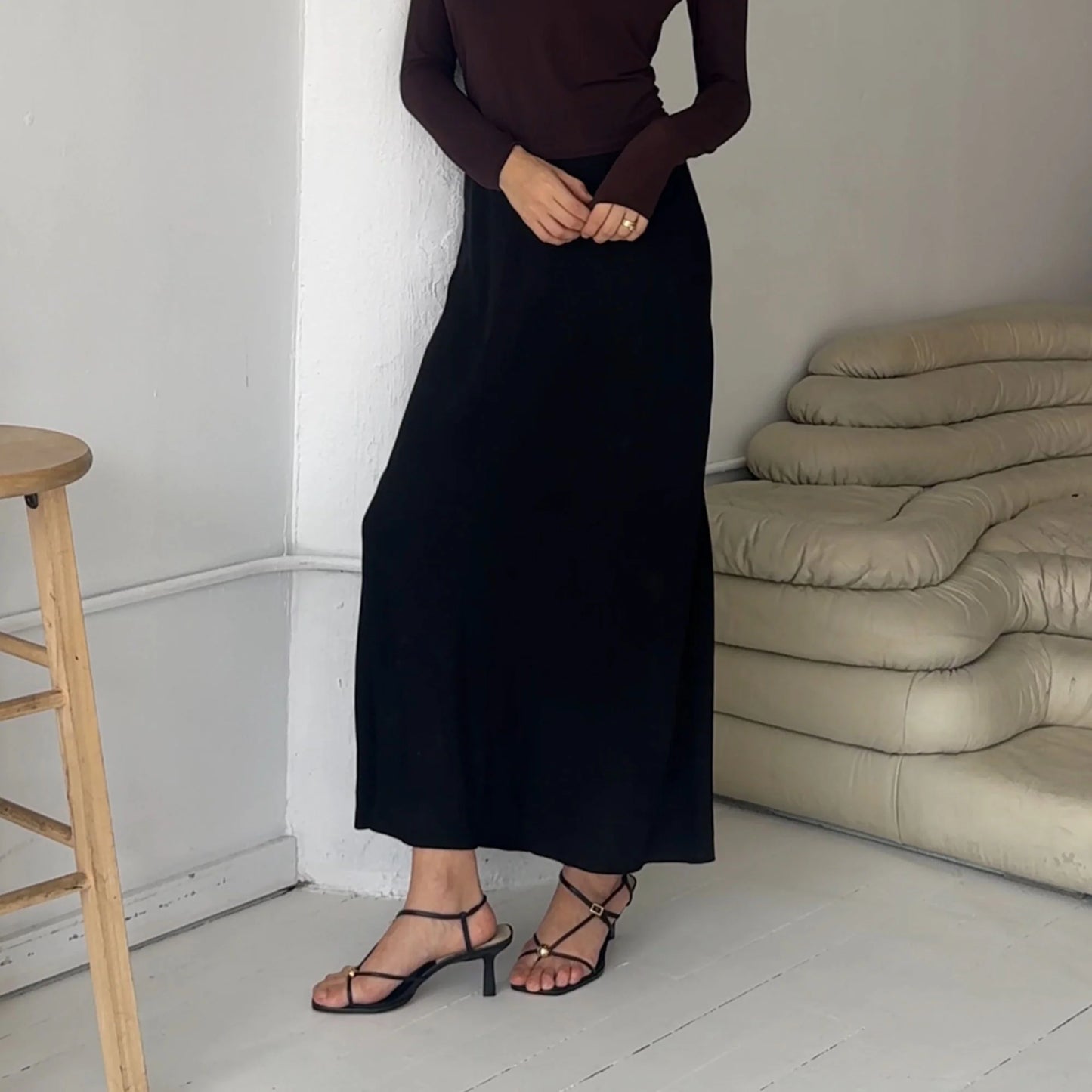 Mylee Heels Black Leather