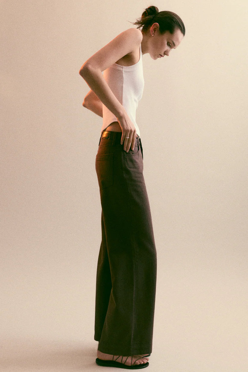 Jadyn Low Slung Palazzo Jean - Bruna Wash