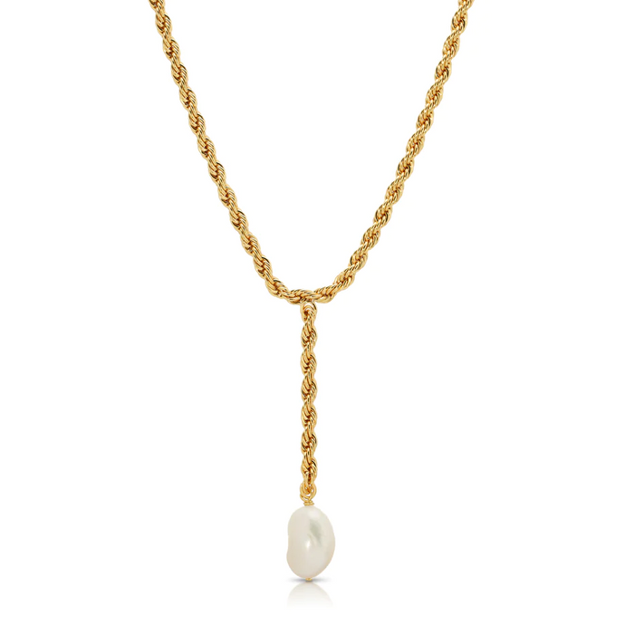 Bryn Pearl Lariat Necklace