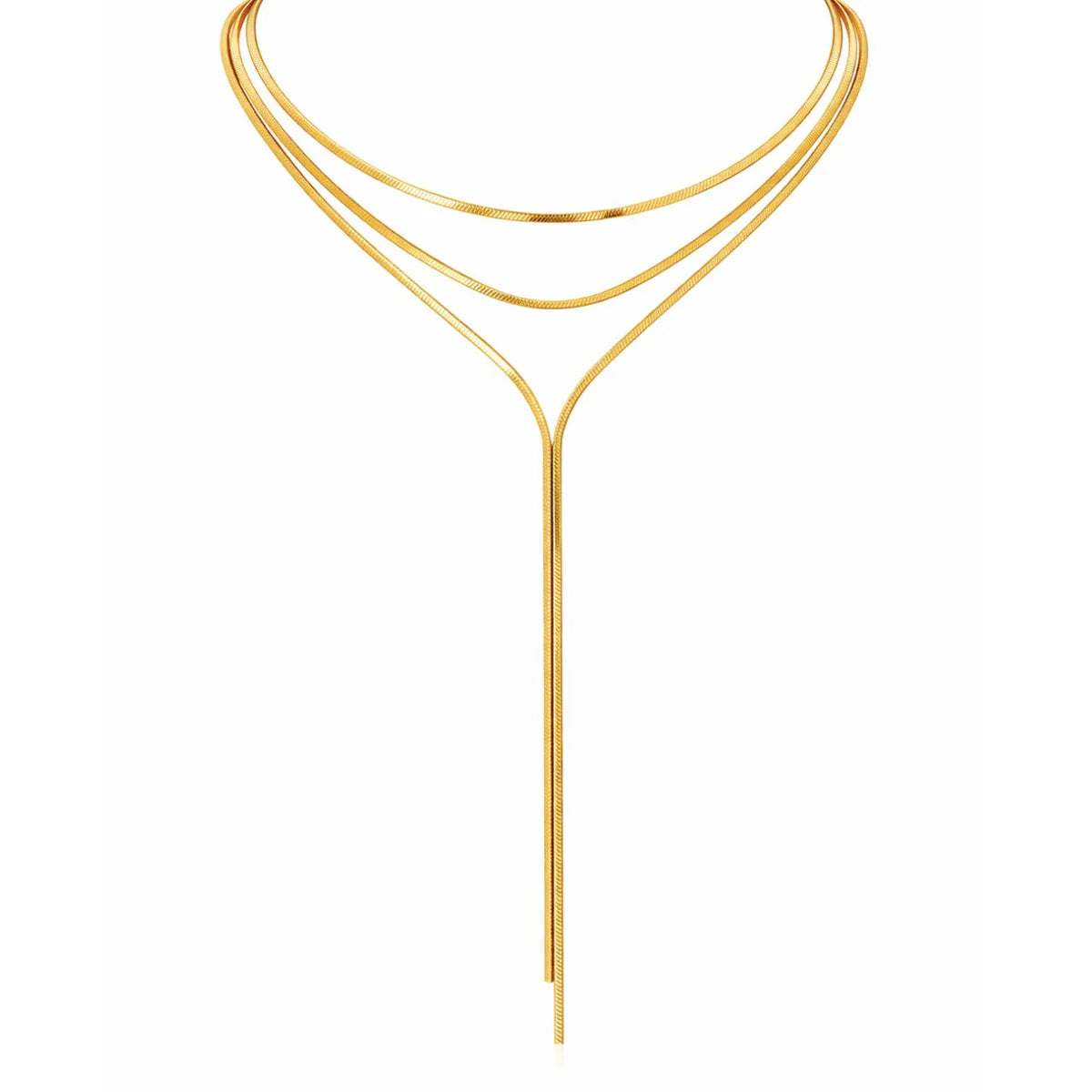 Elarina Layered Lariet Necklace - Gold