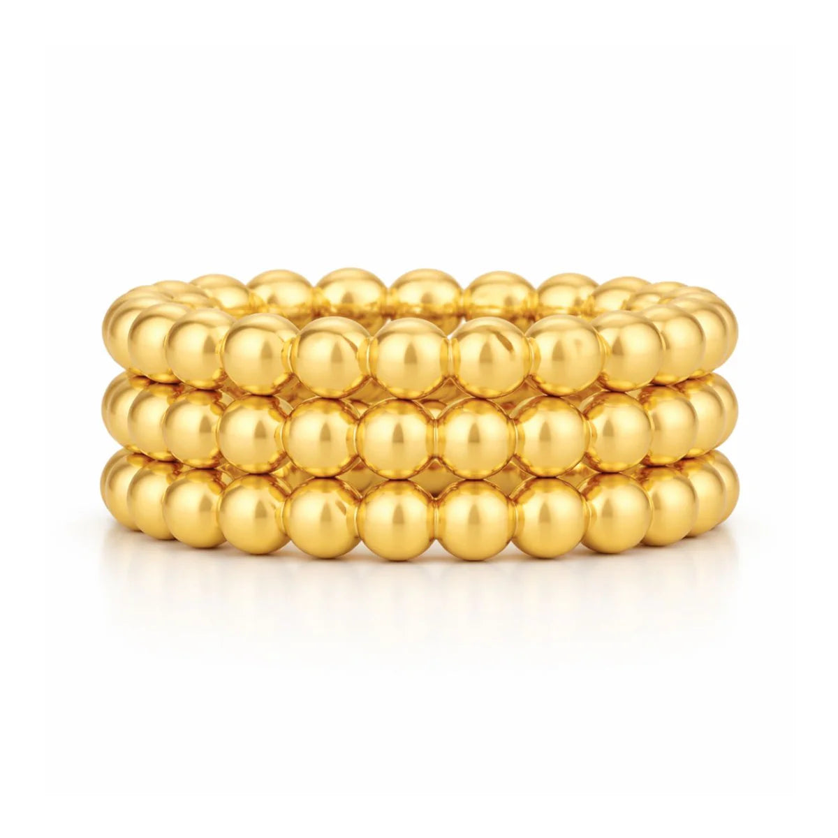 Lucia Beaded Triple Ring Set (Gold)