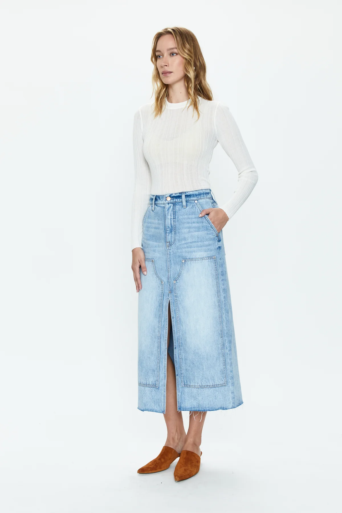 Alice Workwear High Rise Midi Skirt