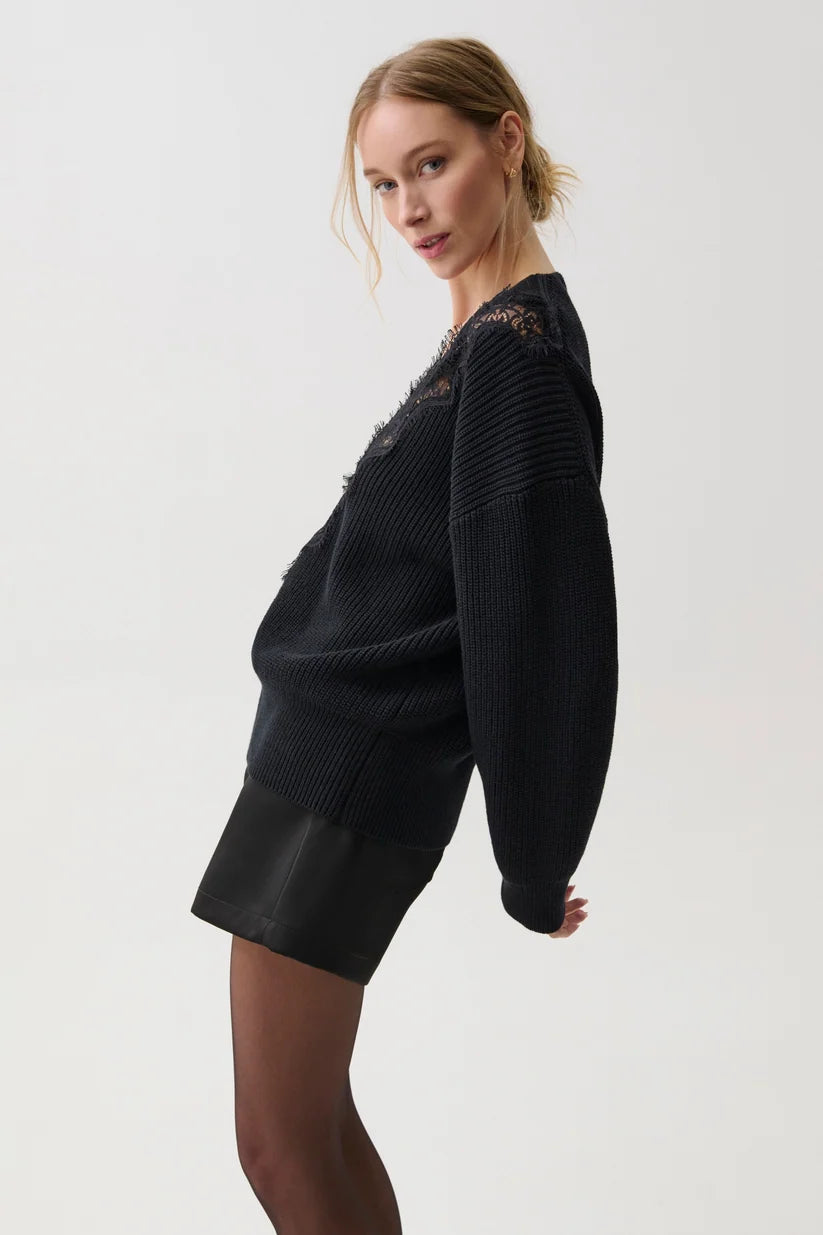 Chiara V-neck Lace Sweater