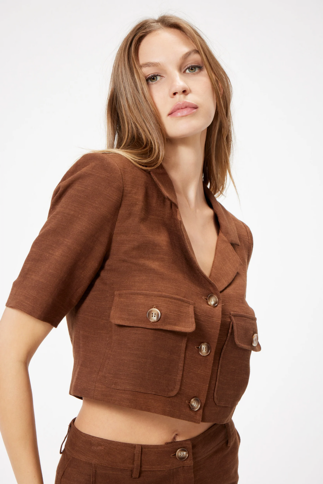 Cropped discount suit jacket