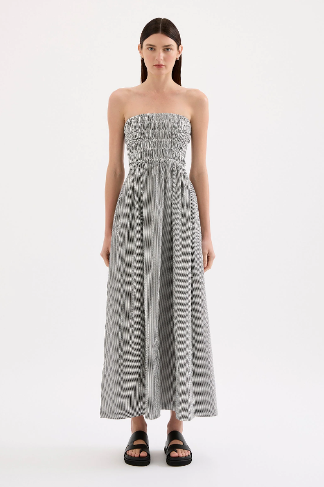 Quinn Maxi Dress - B&W Stripe