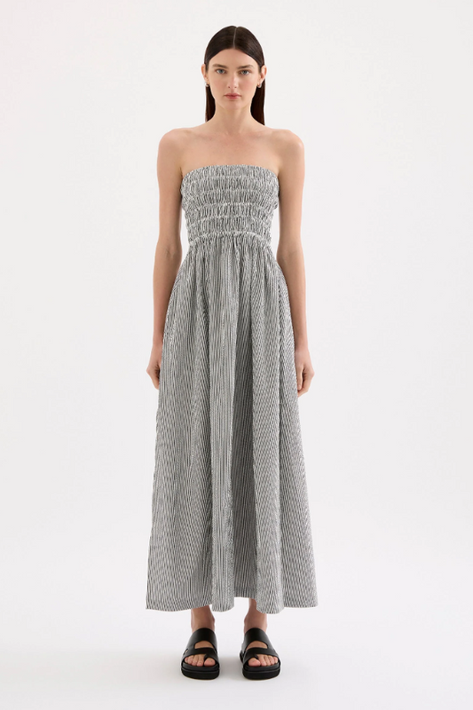 Quinn Maxi Dress - B&W Stripe