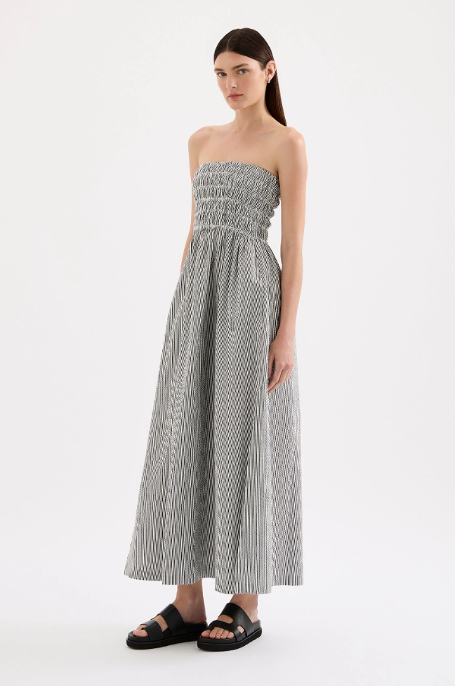 Quinn Maxi Dress - B&W Stripe