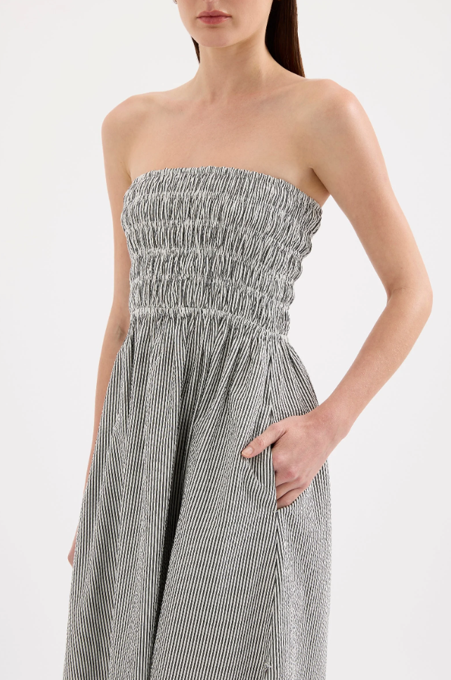 Quinn Maxi Dress - B&W Stripe