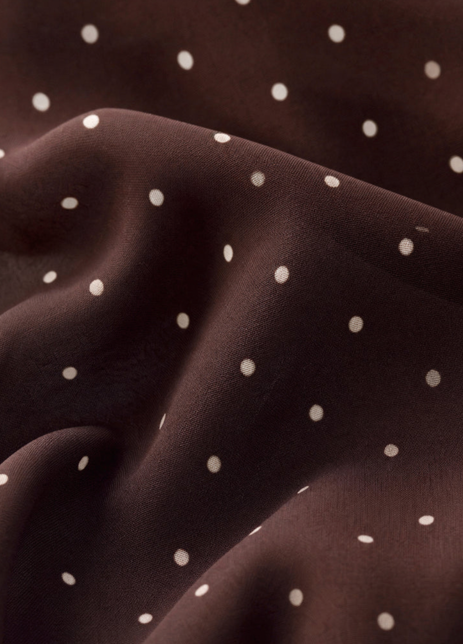 Eda Polka Dot Mesh Midi Skirt
