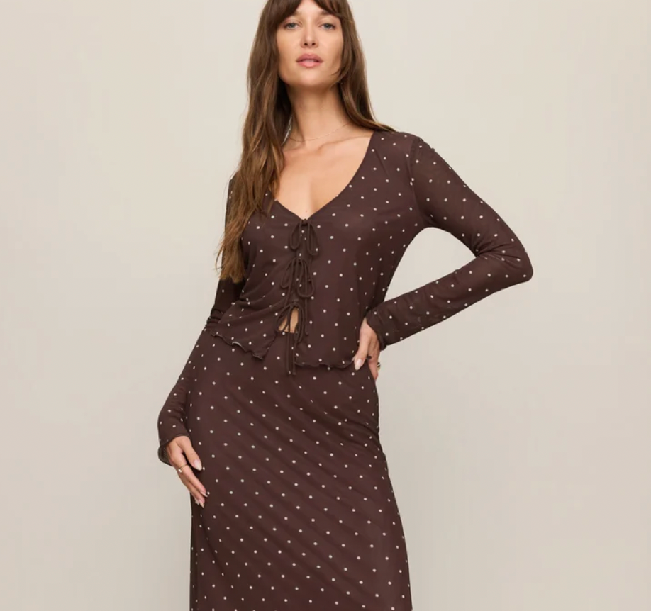 Amara Polka Dot Mesh Top
