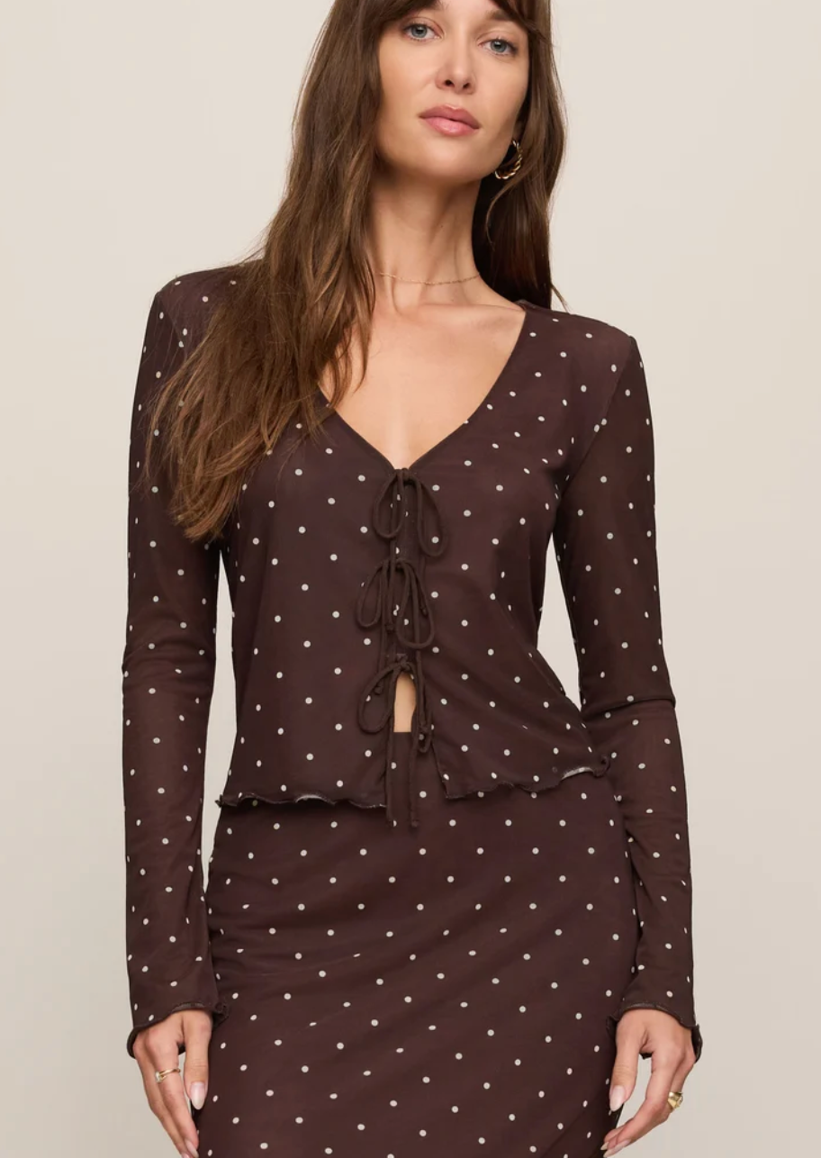 Amara Polka Dot Mesh Top