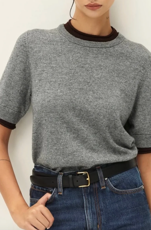 Sloane Contrast Crew Neck Sweater