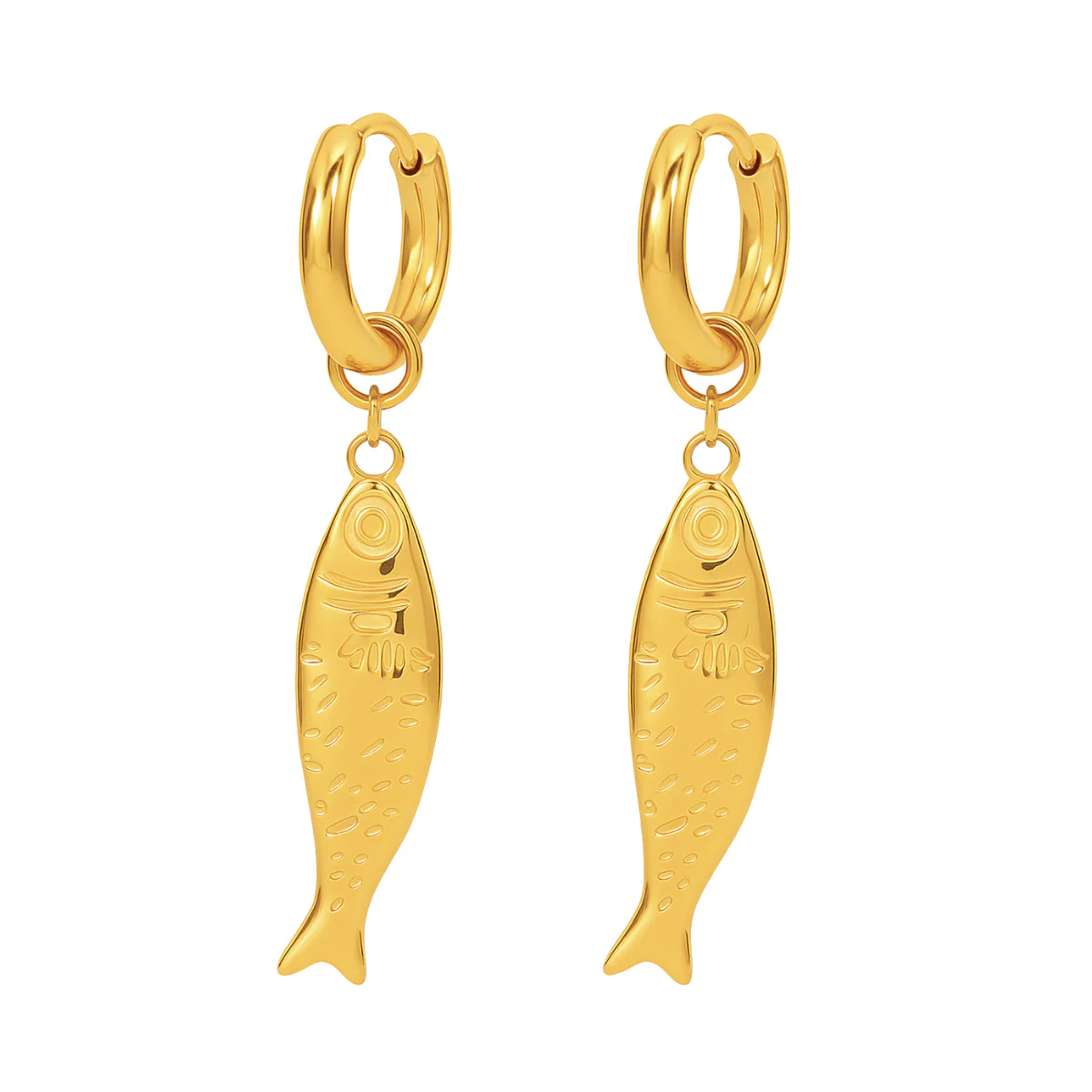 Dayna Huggie Hoop Fish Earring