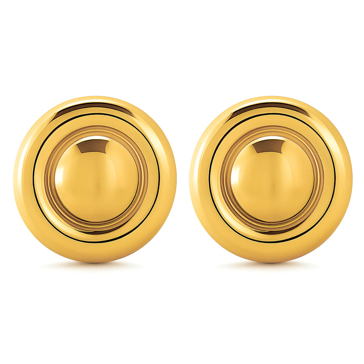 Baylin Round Button Earring (Gold)