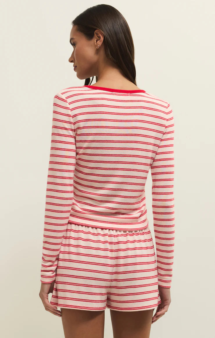 Night In Stripe Pajama Top