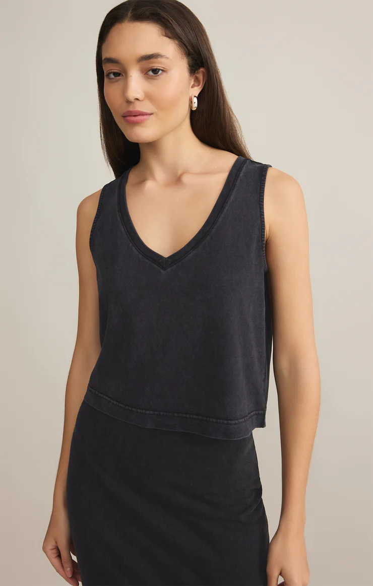 Sloane V-Neck Cotton Jersey Tank