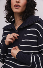 Villa Half Zip Stripe Sweater