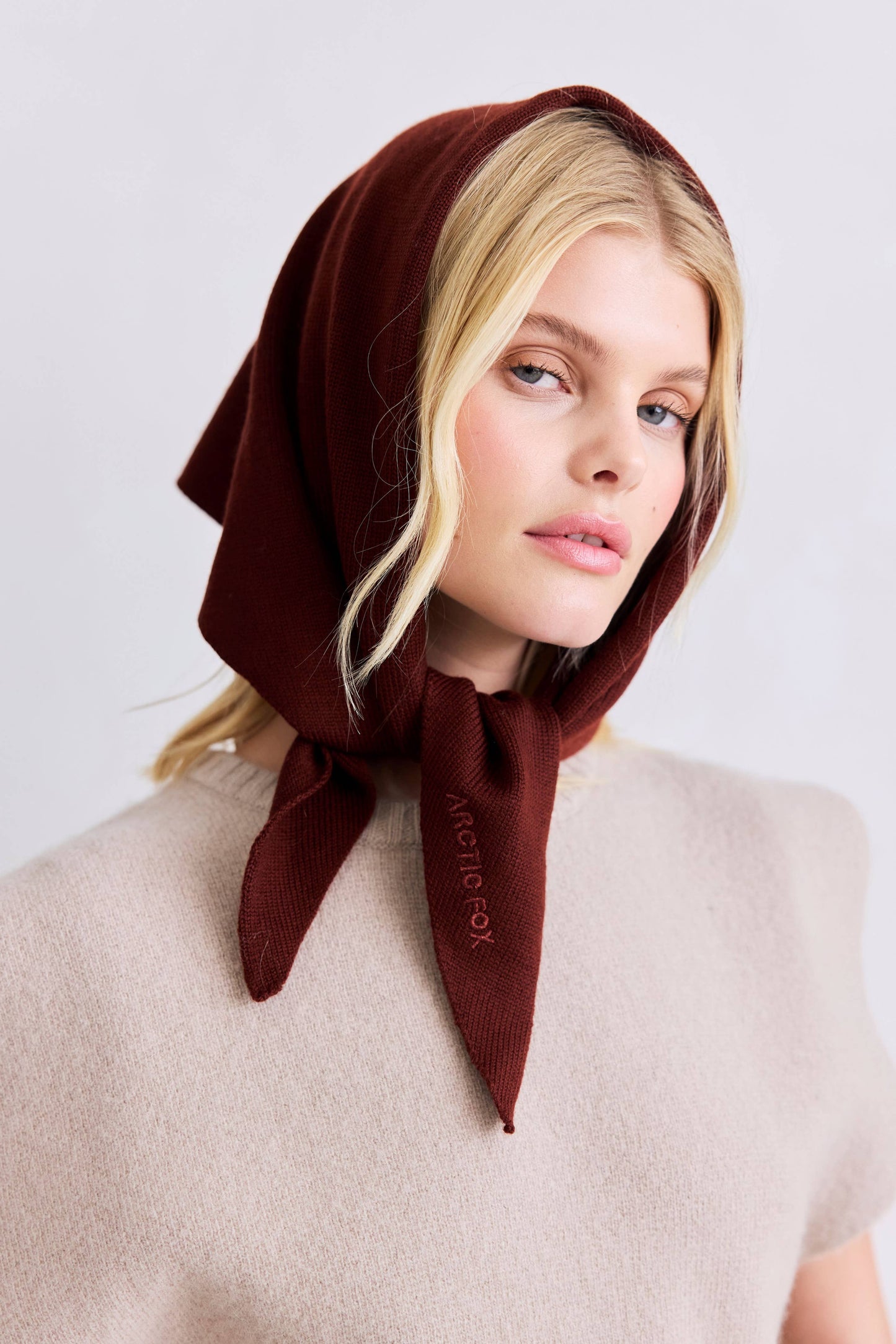 Merino Wool Triangle Scarf - Dark Walnut Brown