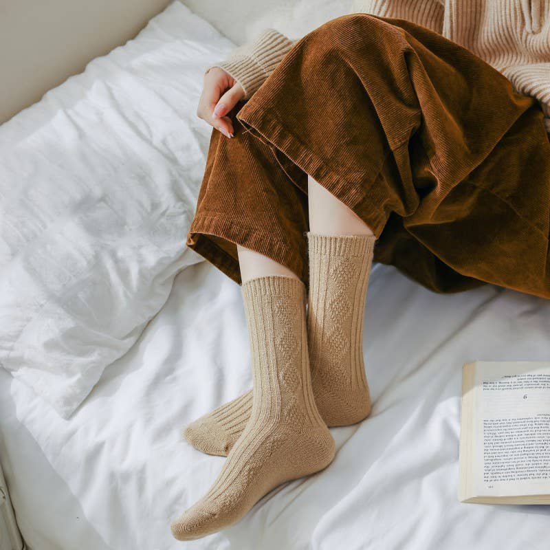 Cashmere Blend Knit Socks
