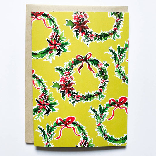 Vintage Wreaths Christmas Card
