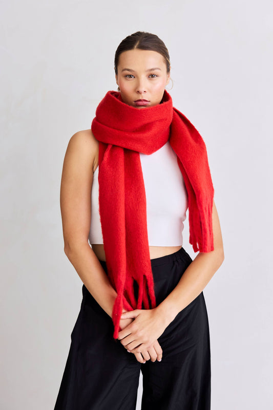 The Stockholm Scarf - 100% Recycled - Crimson Red