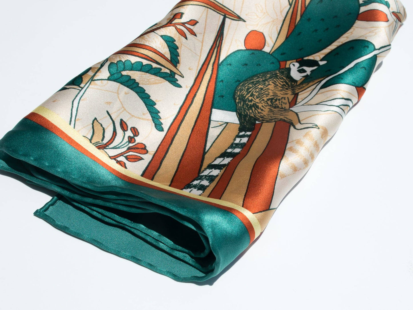 "Madagascar" Silk Bandana - Green