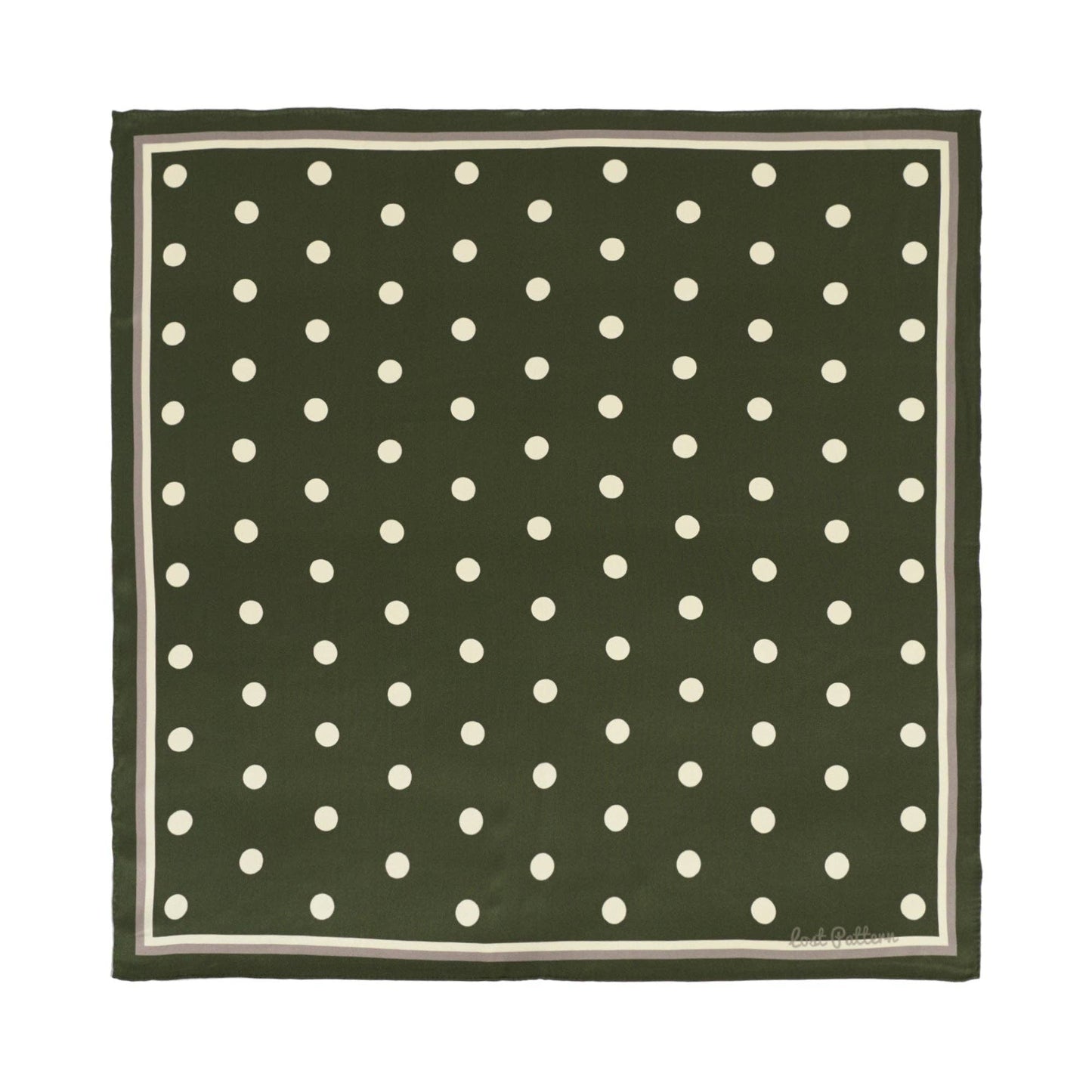 "Retro Polka" Silk Bandana Scarf - Matcha