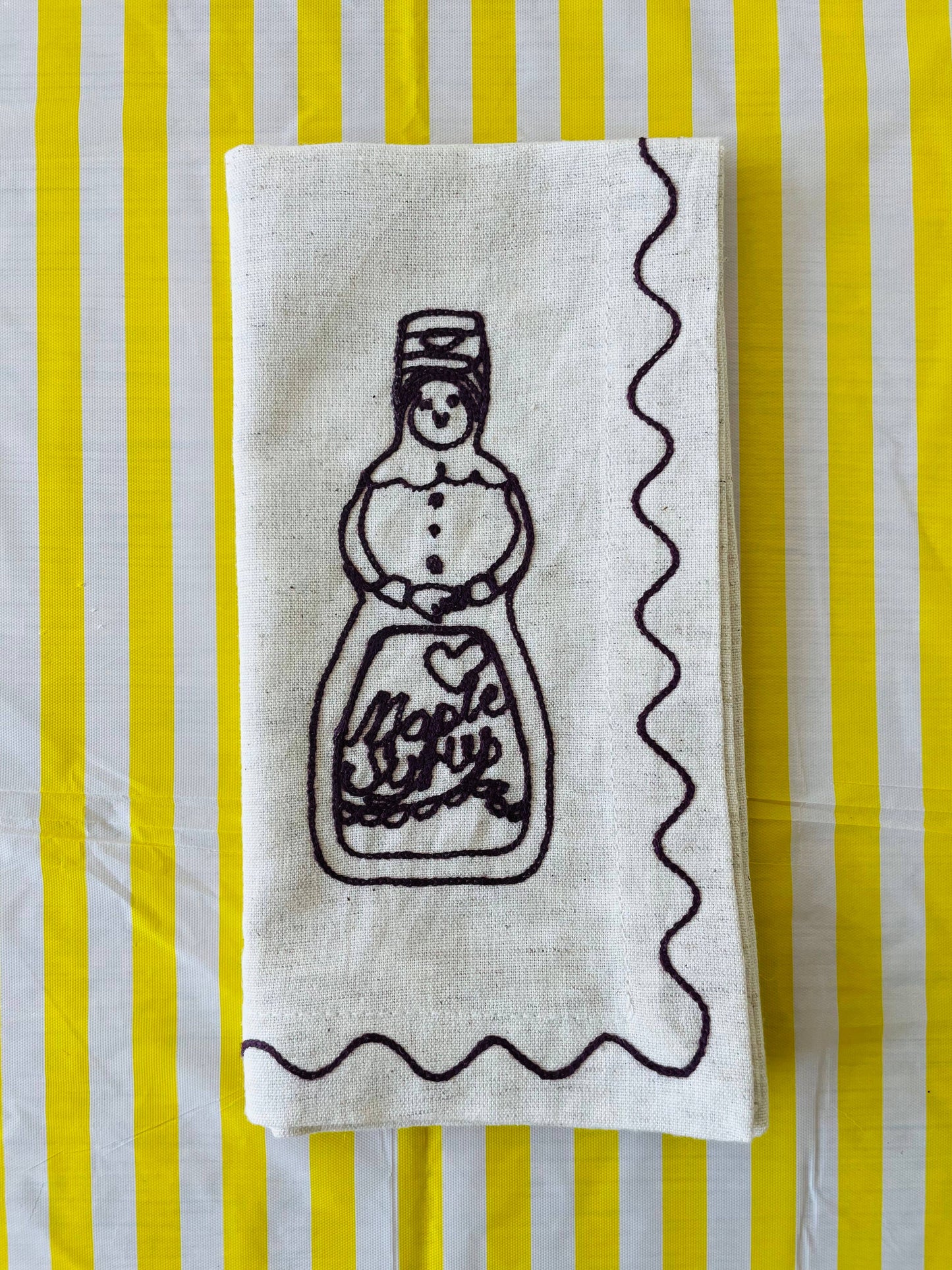 Embroidered 'American Style' Pancake Napkins (Set Of 6)