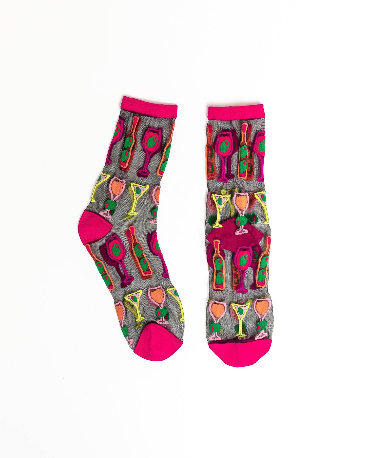 Cocktail Hour Sheer Crew Sock