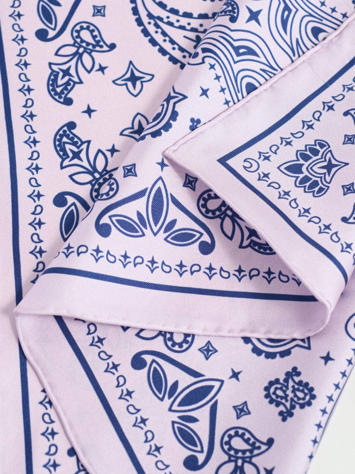 "Paisley" Silk Bandana Scarf - Sunset Blush