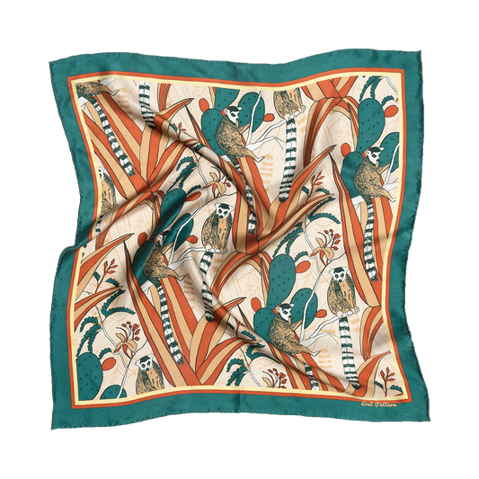 "Madagascar" Silk Bandana - Green