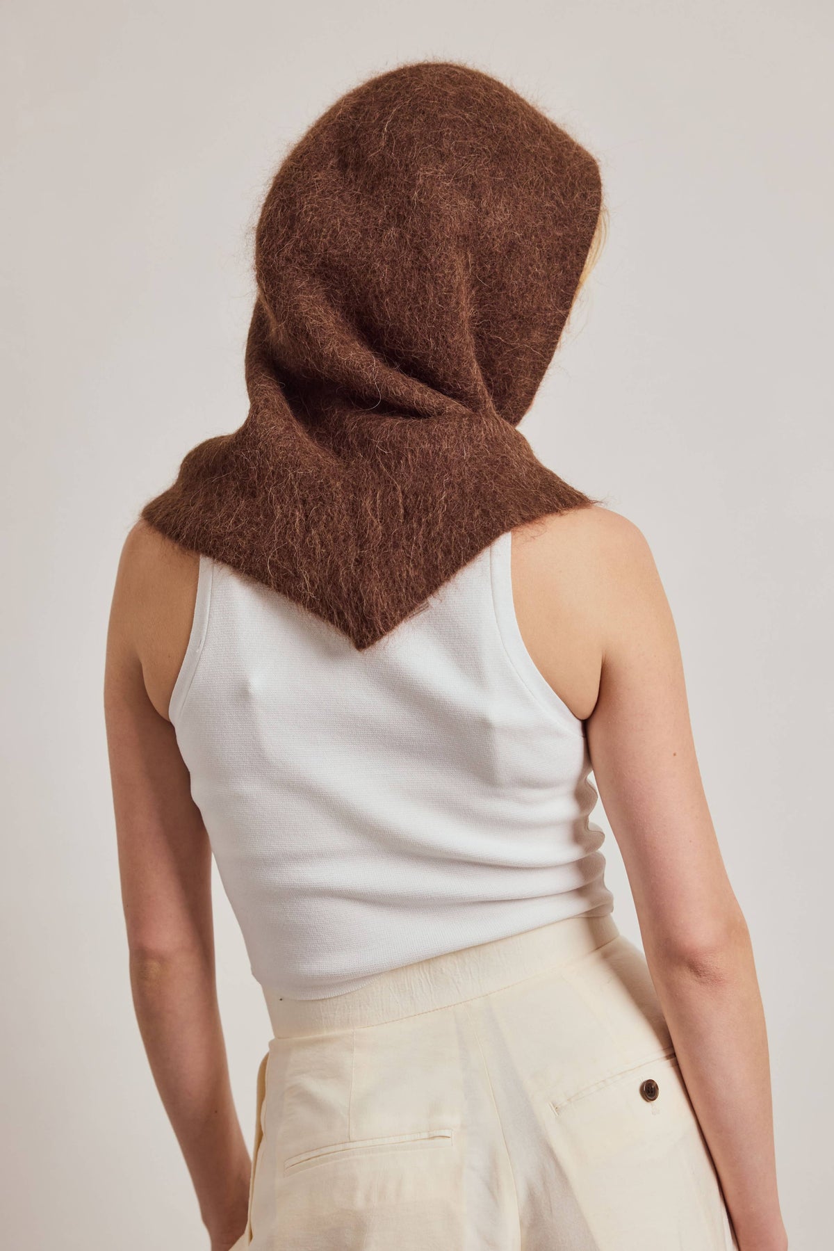 The Alpaca Hooded Scarf - Dark Coffee