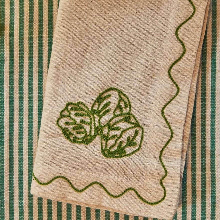 Embroidered Vegetable Napkins (Set of 6)