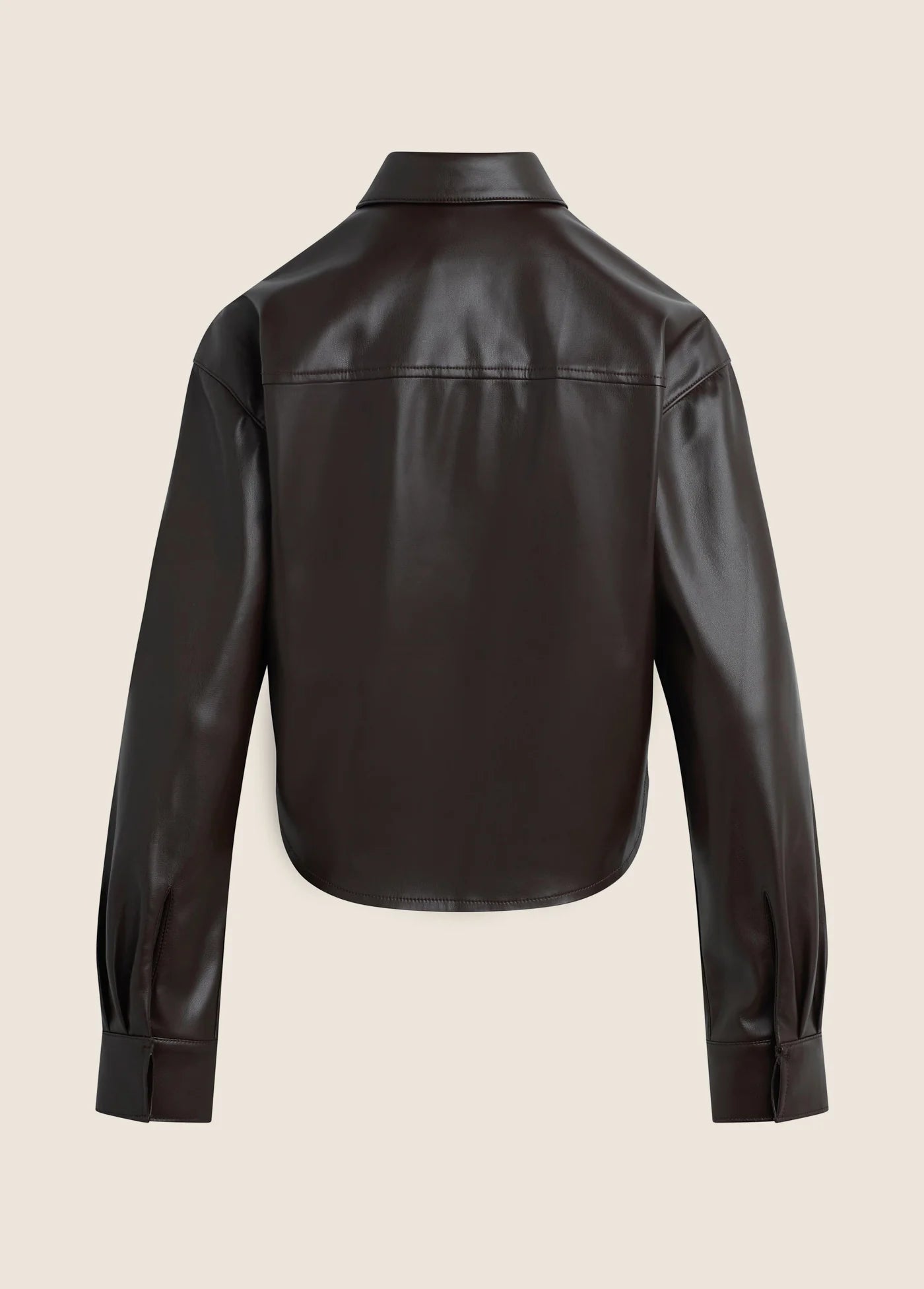 The Vegan Leather Brady Crop Shirt