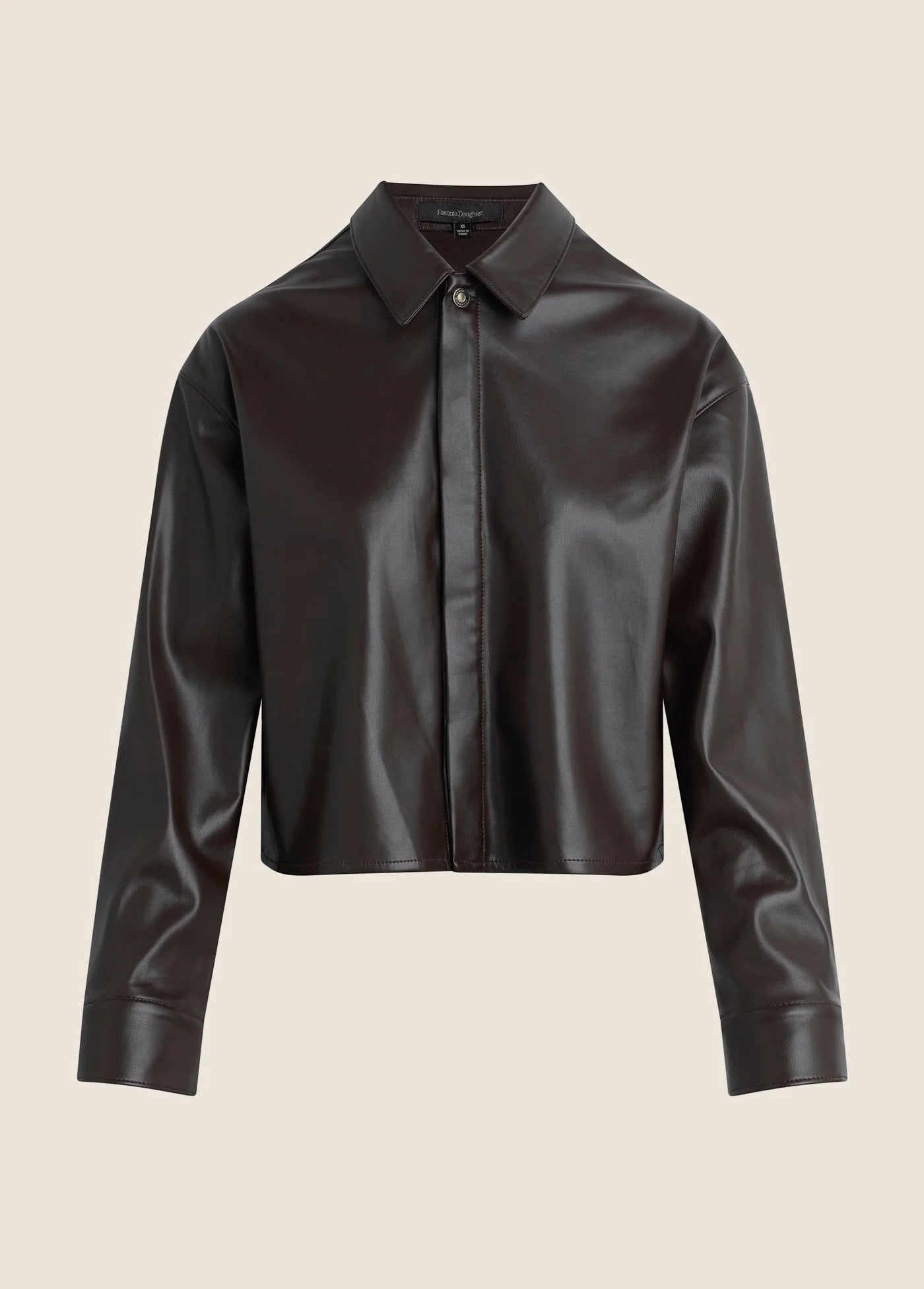 The Vegan Leather Brady Crop Shirt