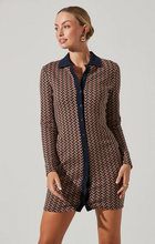 ASTR Kambrie Collared Chevron Mini Dress