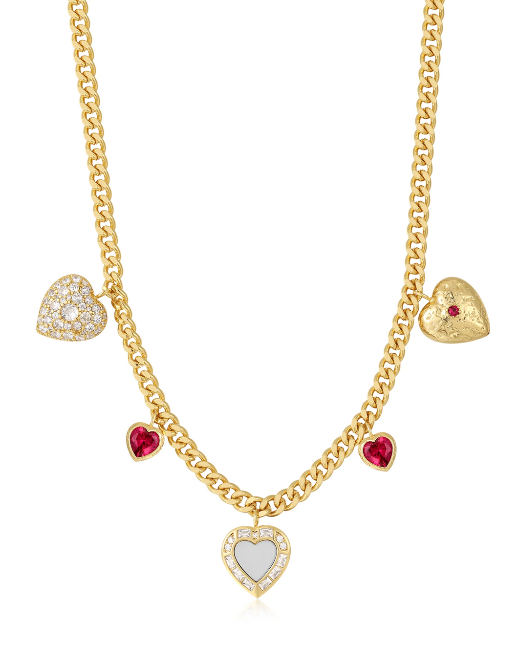 Hanging Hearts Charm Necklace