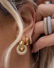 Pave Interlock Hoops