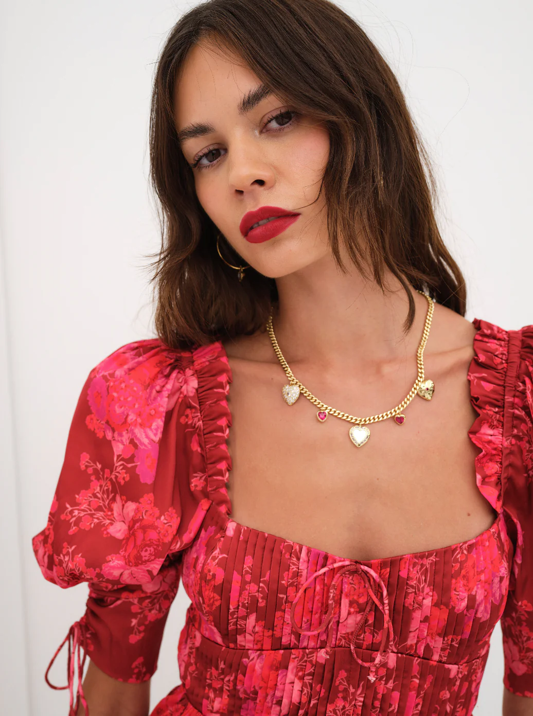 Hanging Hearts Charm Necklace