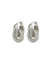 Pave Interlock Hoops