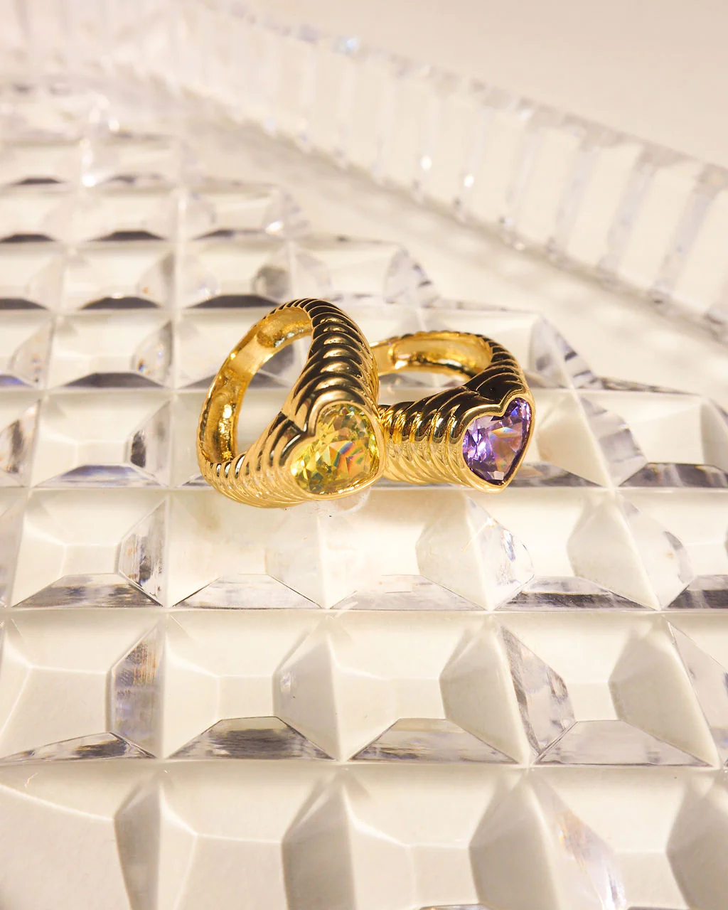 BFF Ring Set Gold Purple and Green Luve Aj Birch Boutique