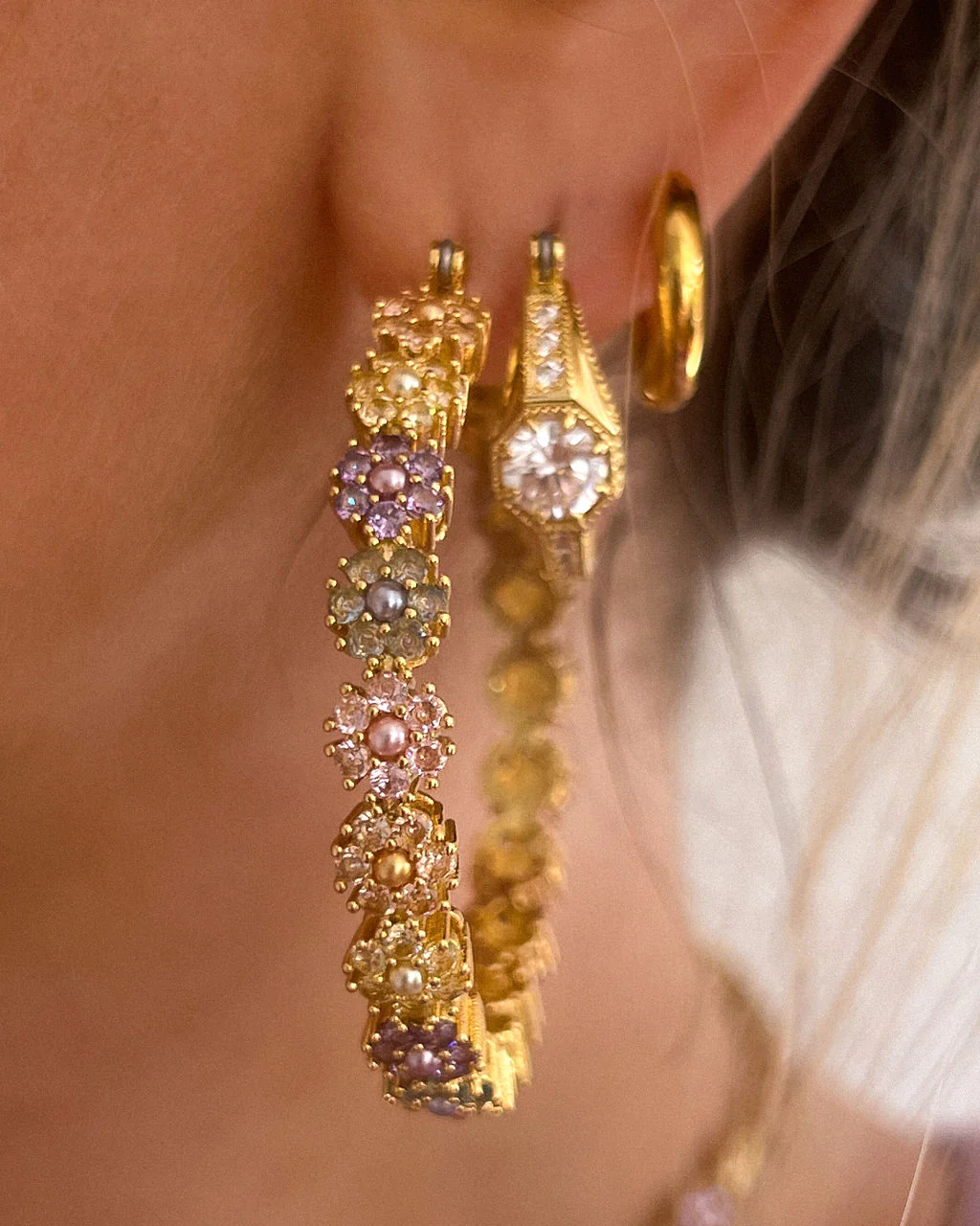 Daisy Studs Hoops