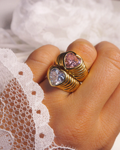BFF Ring Set - Gold/Clear and Pink
